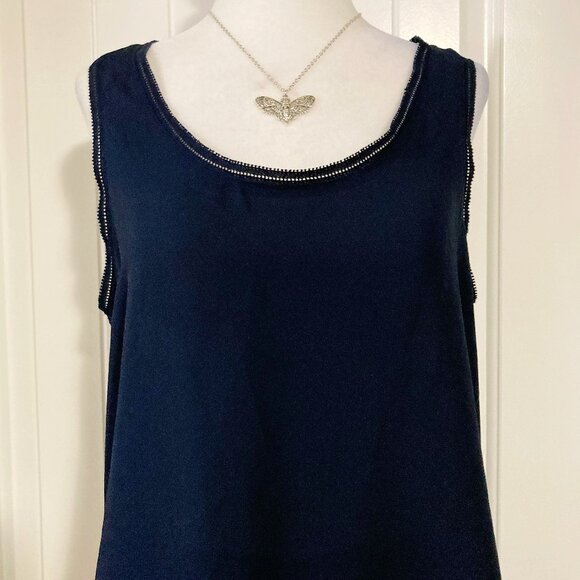 BANANA REPUBLIC Dark navy blue scoop neck camisole tank top ~ VINTAGE XS SMALL - Picture 3 of 9